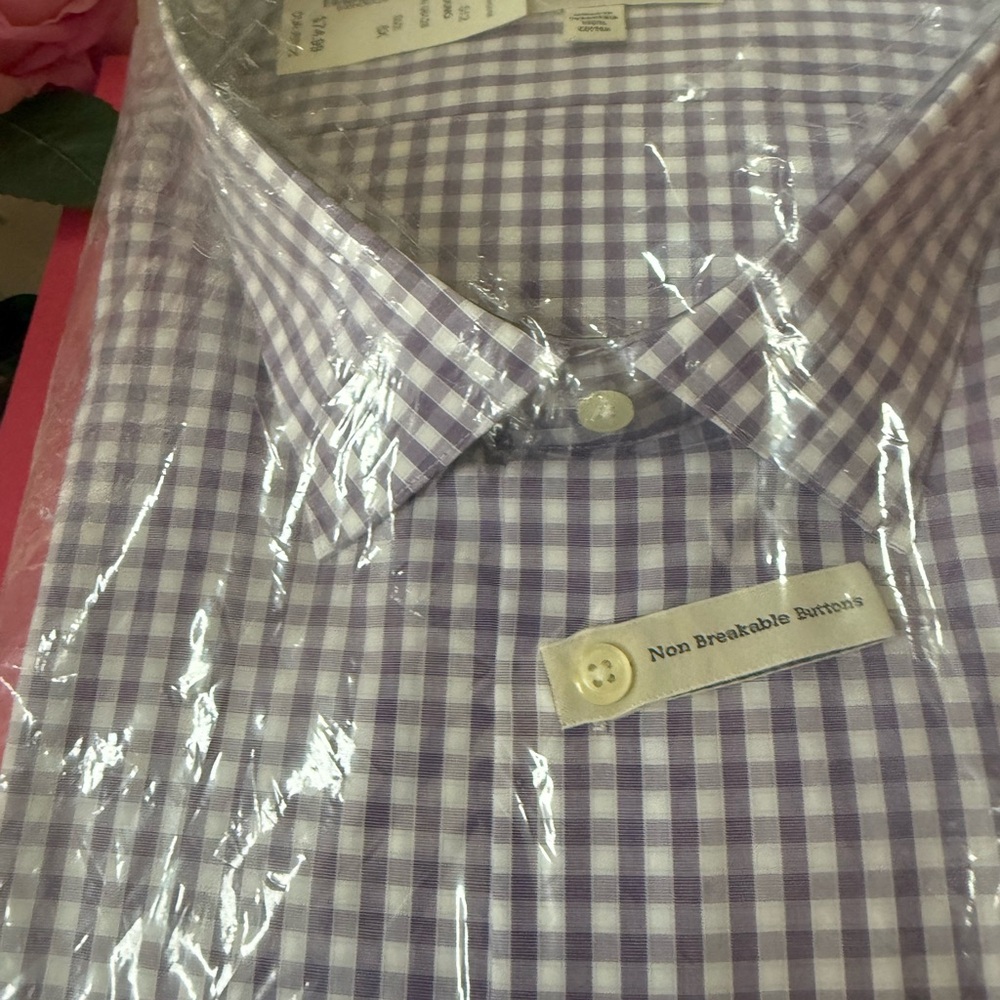 DXL Big and Tall. Well Dressed Elegant Men's Purple Checkered Shirt. - Picture 8 of 16